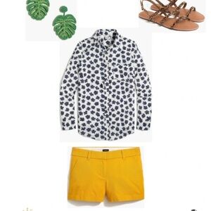 J. CREW Factory Re-imagined Cotton Button Down Pocket Shirt w/ Bold Floral Print